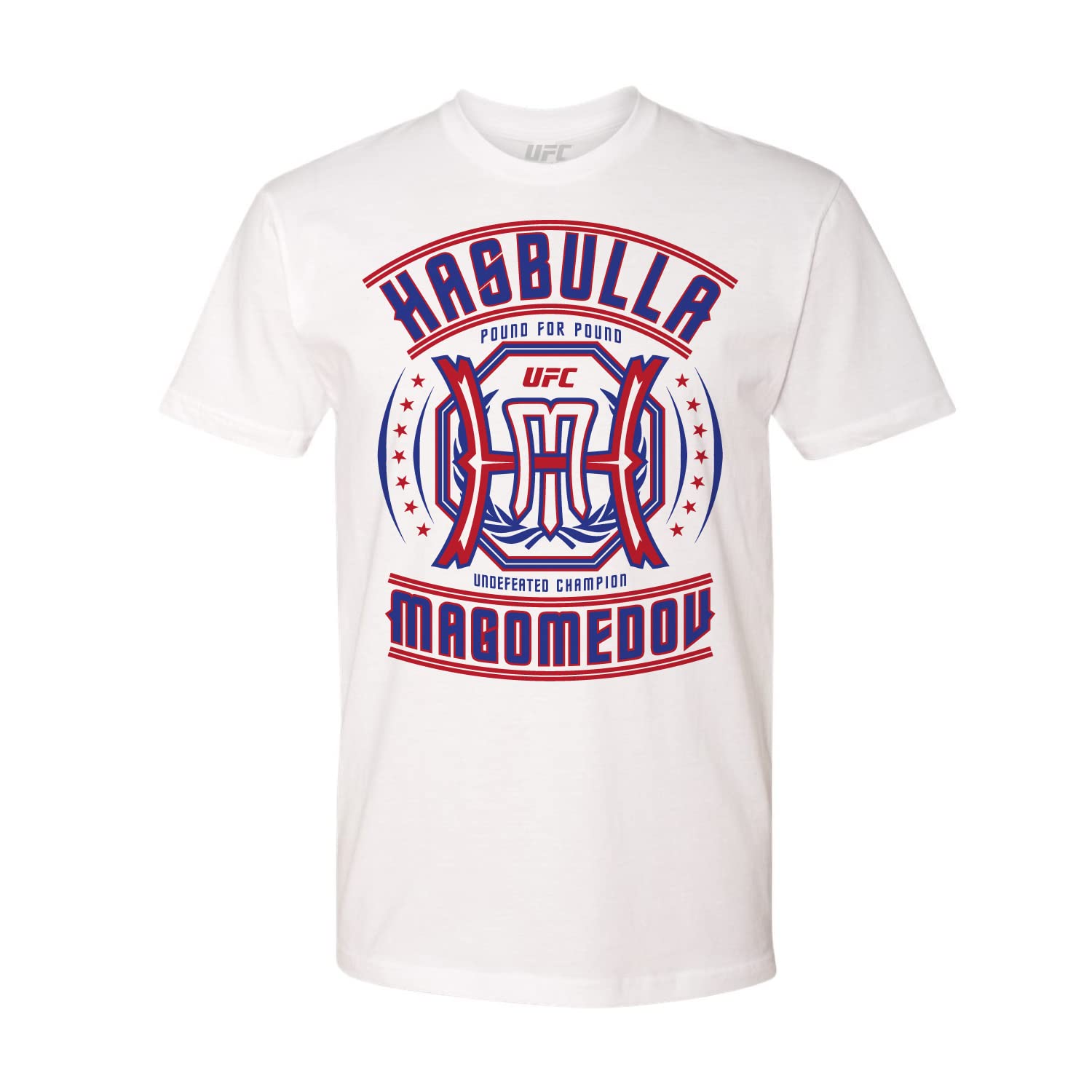 UFC Herren Hasbulla Undefeated Short Sleeve T-Shirt, Weiss/opulenter Garten, One Size-Medium