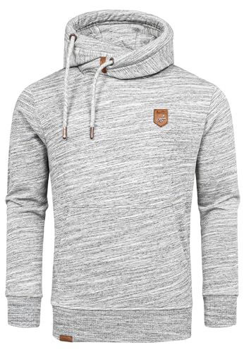 Amaci&Sons Herren Kapuzenpullover Basic Kontrast Sweatjacke Pullover Hoodie Sweatshirt 4072 Grau M