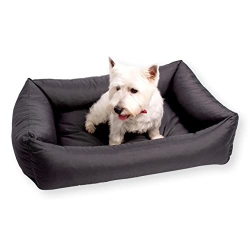 E-dogbed Hundebett Koko Hundekorb Tierkissen Hundesofa Hundeliege Hundekissen Hundekörbchen Schlafplatz Hundematratze Polyester Farbe und Größe wählbar von M bis XL (M-80x60, Graphit)