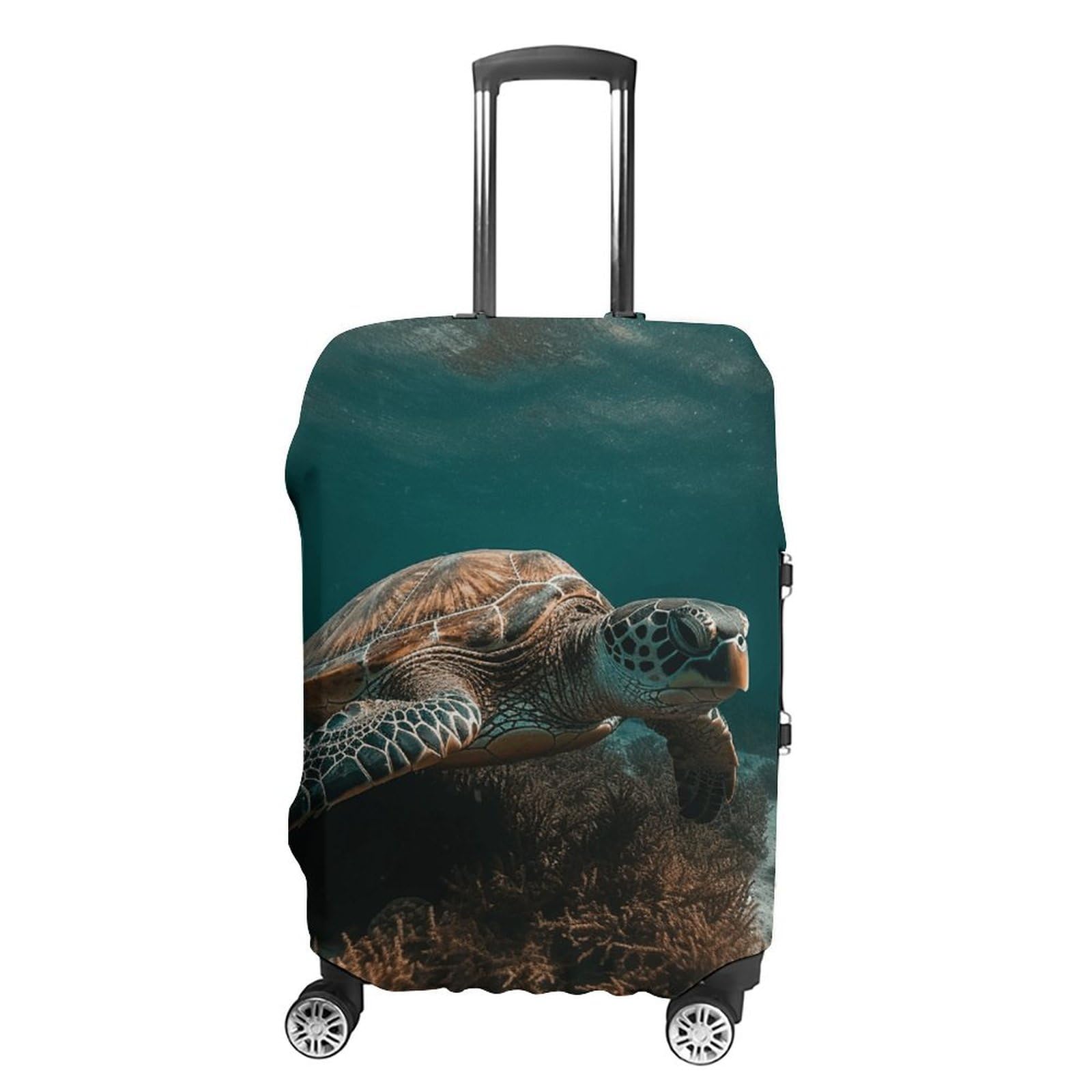 CSGJMYGS Reisegepäckabdeckung, elastisch, waschbar, modisch, kratzfest, Schildkröte im Meer, Koffer-Schutz, passend für 45,7 - 81,3 cm Gepäck, Stil-6, XL