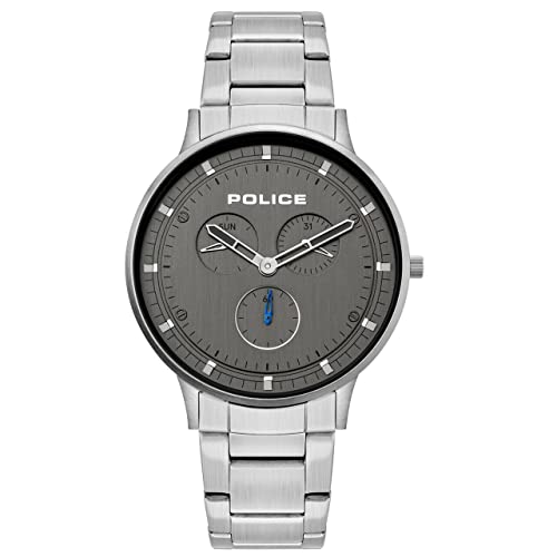 Police Unisex Erwachsene Analog Quarz Uhr mit Edelstahl Armband PL15968JS.39M