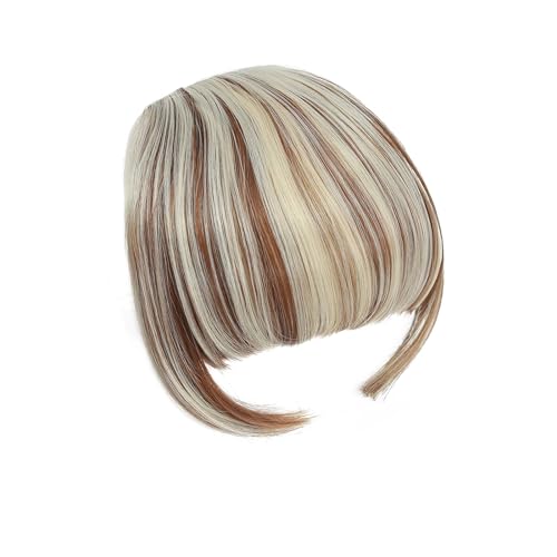 Pony Extension für Damen Clip-in-Pony-Haarverlängerung, Fransen-Pony-Haarteil, hochwertiger synthetischer Pony-Haarschmuck for Frauen, tägliche Party Fringe Bangs(12H24)