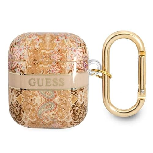 Guess GUA2HHFLD Hülle für AirPods Cover Gold Paisley Strap Collection