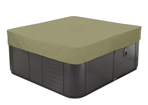 BaCover Outdoor Whirlpool Abdeckung, 210D Oxford-Gewebe Wasserdicht Spa Abdeckung Quadratische Poolabdeckung Mehrere Größen zur Auswahl,Beige,220x220x30cm