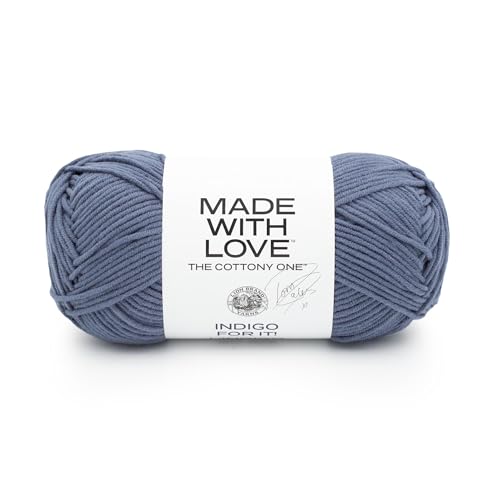 Lion Brand Yarn 3040-110BN Tom Daley-The Cottony One Garn, Baumwollmischung, Indigo for It, 1 Pack