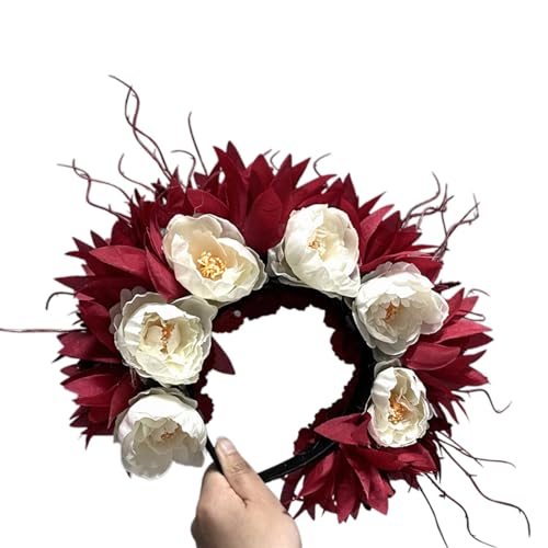 Ethnisches Braut-Stirnband, Haarkranz, Blumen, Hochzeit, Blumen-Stirnband, Haarreif, Haarschmuck, modischer Kopfschmuck