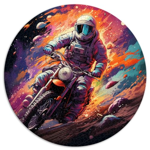 Puzzles für Moon Biker Astronaut Puzzles für Erwachsene 1000 Teile 26,5x26,5 Zoll DIY Puzzle Spielzeug Dekomprimierendes geistiges Lernspielzeug