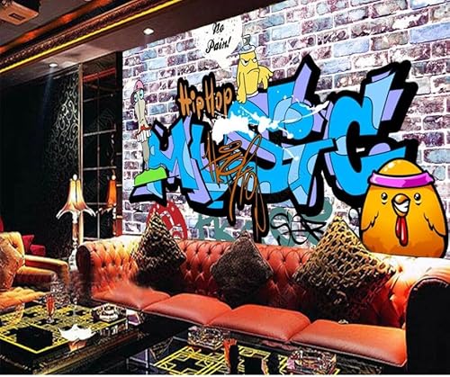 tyujlkjddlf Tapete Wandbild 3D Benutzerdefinierte Straßengraffiti-Ktv-Bar-Hintergrundwand-250Cmx175Cm