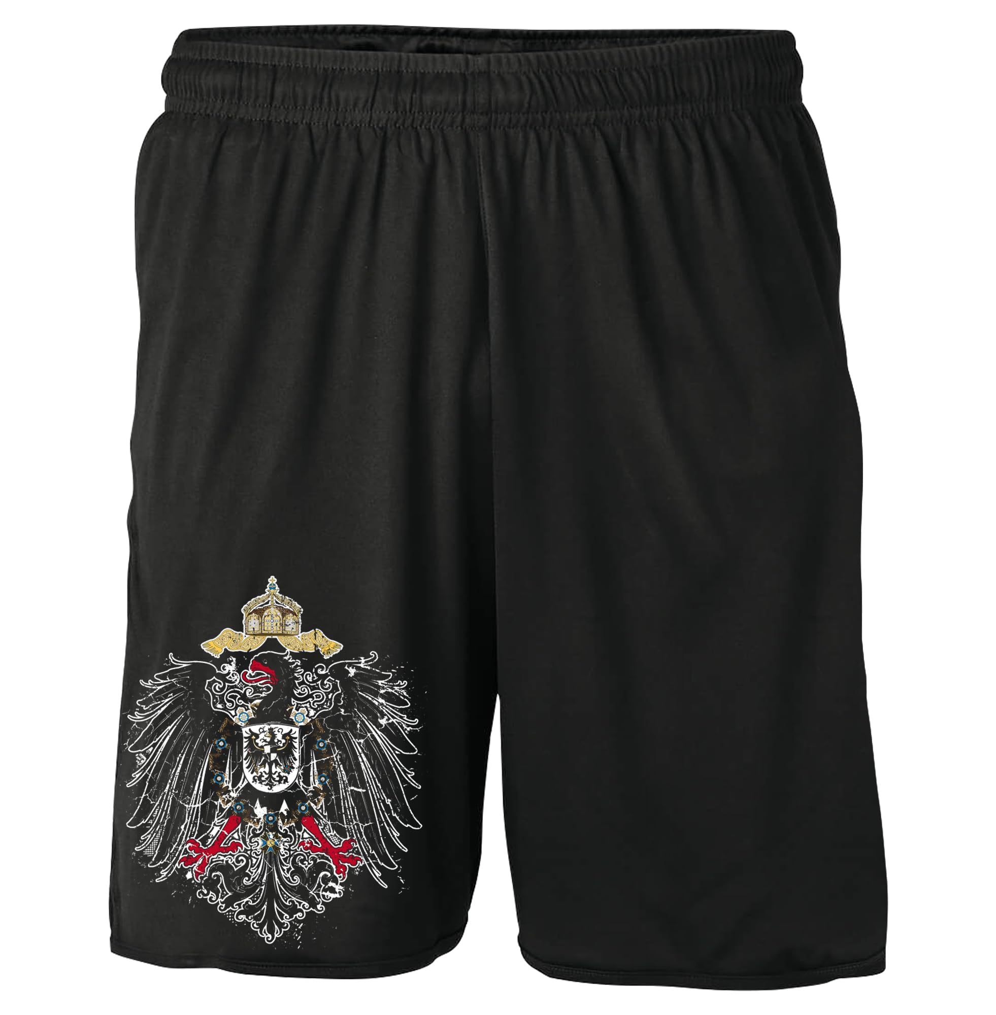 UGLYSHIRT Kaiserreich Shorts | Preußen Patrioten Germany Wiederstand Hose Deutschland Kurze Hose | M1 Schwarz (L)