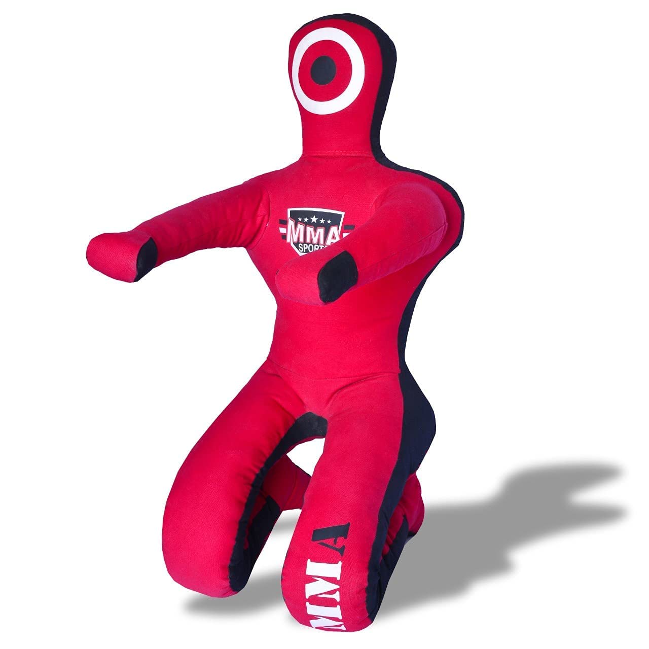 MMA Grappling Dummies,Punching Dummy für Erwachsene und Jugendliche,Boxdummy für brasilianische Jujitsu Gi, MMA, Judo, Karate,ungefüllt, 1.5 m sitzender Wrestling-Trainingsdummy (1.5 m, 150 cm, rot)