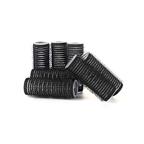 Hair Curler Rolls Schwarz Große Selbst Grip Lockenwickler Pro Salon Friseur-Lockenwickler Professionelle Multi Size Hair Salon Sticky Cling Stil DIY Wave Styling Kit(S 24pcs)