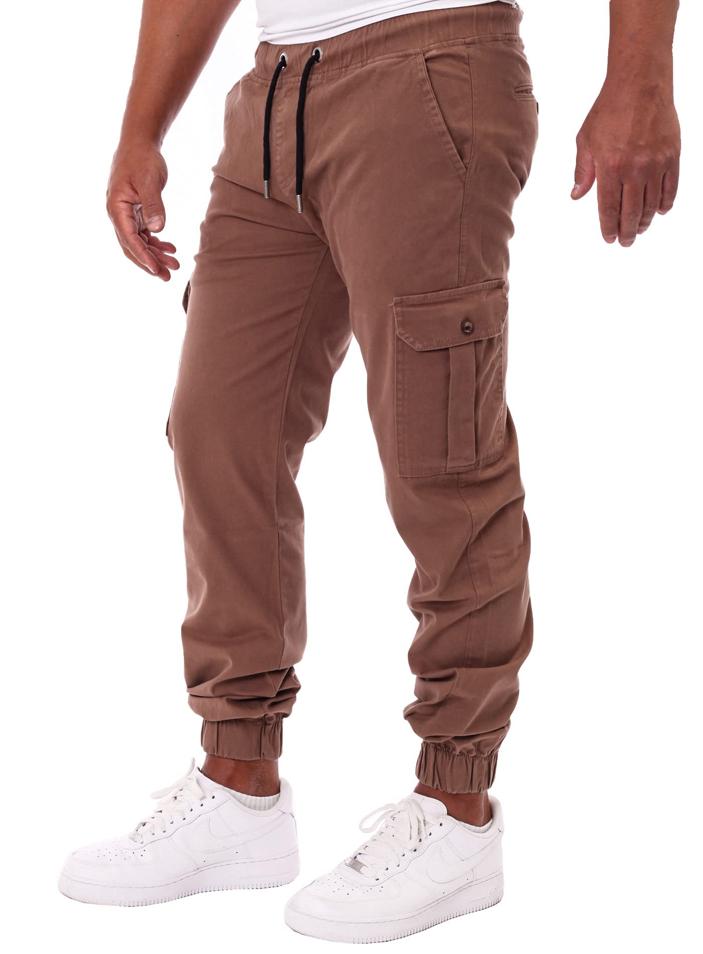 Reslad Chinohose Herren Jogging Jeans Chino Freizeithose Cargo-Hose Jogginghose RS-2084 Braun W36