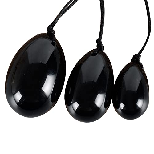 Jade-Ei-Set, Bohrer, natürlicher Obsidian, Yoni-Ei, Mineral-Quarz-Massageball, Kegel-Übung für Frauen