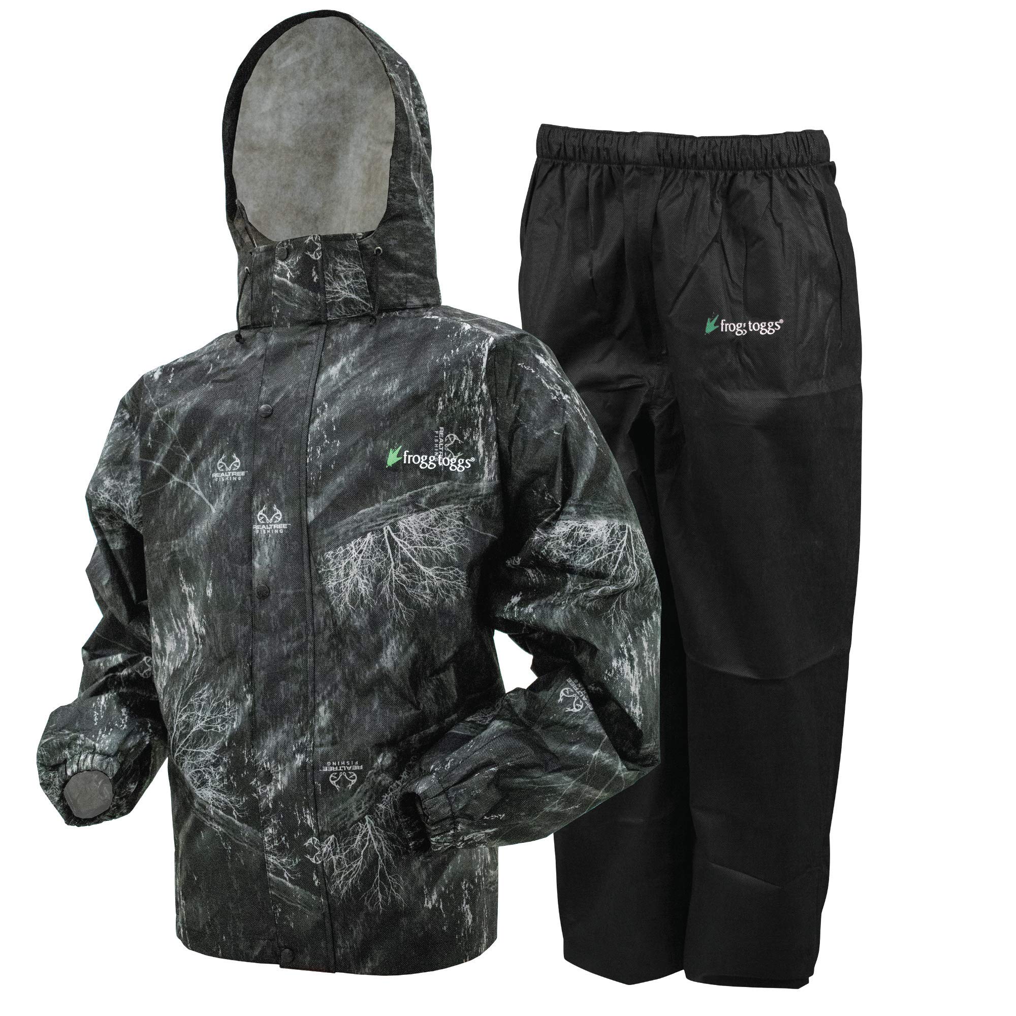 FROGG TOGGS Herren Classic All-Sport Wasserdicht Atmungsaktiv Regenanzug Regenbekleidung, Realtree Fishing Black, Small