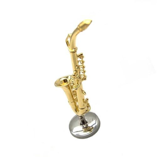 Ornamente für Musikinstrumente 1/12 Miniatur Kupfer Altsaxophon Simulation Musikinstrumente Modell Mini Dekoration Zubehör