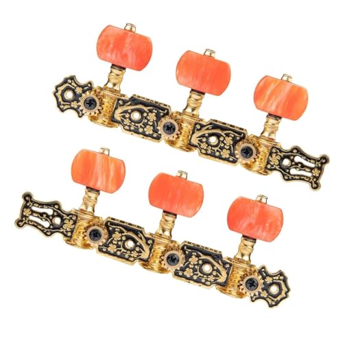 Strings Tuning Pegs Mechaniken Für Gitarre 1:14 Vergoldeter, langlebiger Stimmschlüssel/Kopfplatte für klassische Gitarre (Color : Orange)