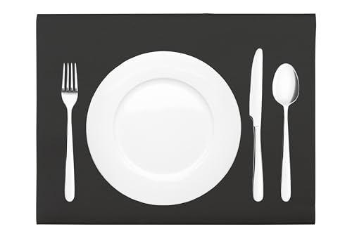 Mank Tischset aus Airlaid Uni | Tischsets 40 x 30 cm für Gastronomie und Feiern |100 Stück (Schwarz)