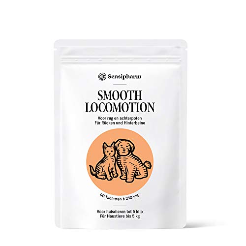 Sensipharm Smooth Locomotion - Hilft Natürlich bei Rücken, Hinterhand, Hinterbeine, Muskeln, Gelenke - 90 Gelenktabletten a 250 mg. für Katzen, Hunde, Meerschweinchen, Kaninchen