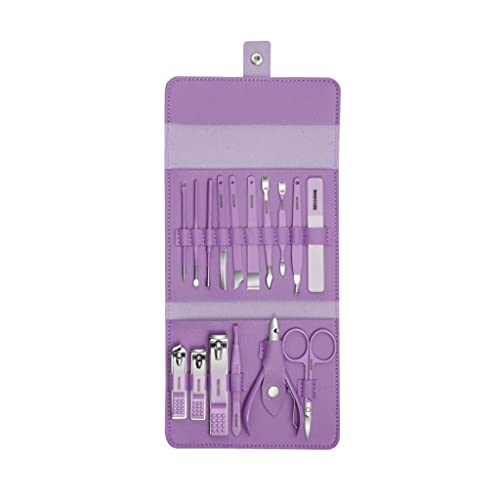 Zehennagelknipser 16-teilig-Set Nagel-Clippers Set Maniküre Set Personal Care Set Professionelle Pediküre Set Schönheitsset for Freunde und Familie Nagelknipser-Set ( Color : Purple-16-piece set )