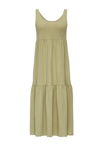 QS Damen 2146451 Midi Kleid mit Volants, Olive 7282, XXL