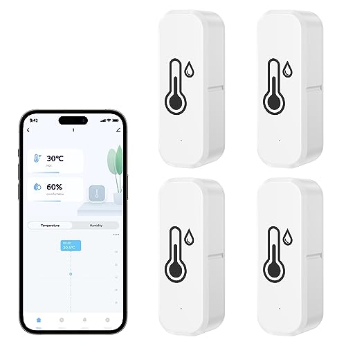 GAOEEIN kabelloser Temperatur- und Feuchtigkeitssensor mit Remote-App-Benachrichtigungsalarm