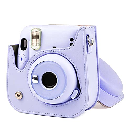 LORIER Sofortiger Foto-Bag Pu. Ledertasche for Schultergurt Kamera-Foto-Tasche for Fujifilm Instax Mini 11 Kamera Tasche (Color : Purple)