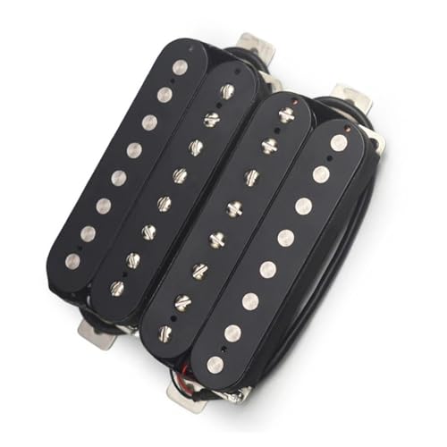 Schwarzer 8-saitiger Humbucker-Tonabnehmer für E-Gitarre, Spulenaufteilung, Gitarrenteile, solide Polstücke Single-Coil-Tonabnehmer (Color : One set)