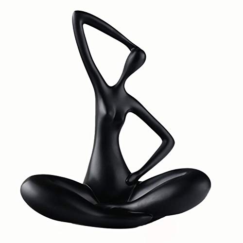 Uziqueif Damen Statue Skulptur aus Harz - Moderne Dekofigur - Desktop Skulptur - Abstrakte Kunst Frauen Statue sitzend Haus Dekoration, Höhe 27cm