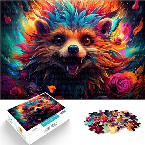 Puzzles, Geschenke, Spielzeug, farbenfrohe Fantasie-Igelkunst, Puzzles für Erwachsene, 1000 Teile, Holzpuzzle, Geburtstagsgeschenk, Geschenke für oder, Wandkunst, 1000 Teile (50 x 75 cm)