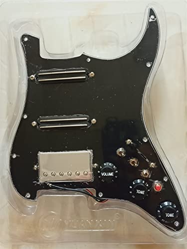 Geladenes Gitarren-Pickguard Vorverkabelt Stecken Pickguard Ssh Gold Alnico Pickups 3 Single-Cut 7-Ausgangs-Multifunktions-Kabelbaum (Color : Chrome pickups)