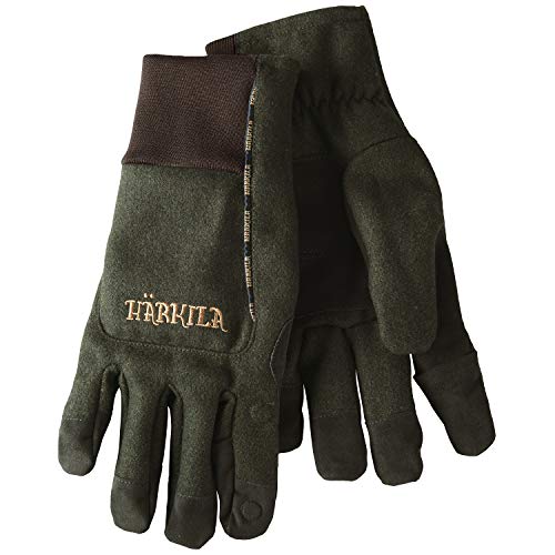 Härkila leiser Metso Active Jagdhandschuh mit Schießfinger und Bionic Finish® aus Loden | Warmer Ansitzhandschuhe | Wasserdichter Winterhandschuh für Jäger (L)