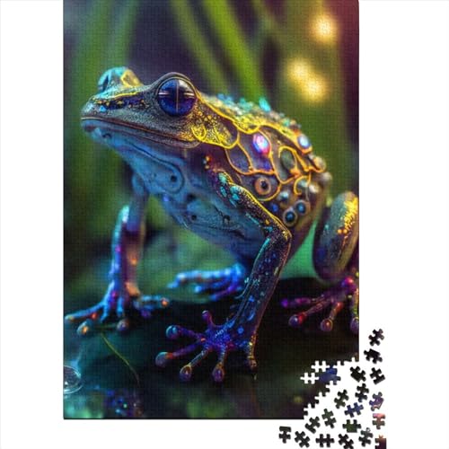 Puzzle für Erwachsene und Jugendliche, 500 Teile, Robo Machine Frog, Puzzle für Erwachsene, Holzbrett-Puzzle, anspruchsvolles Spiel, Puzzlegröße: 52 x 38 cm