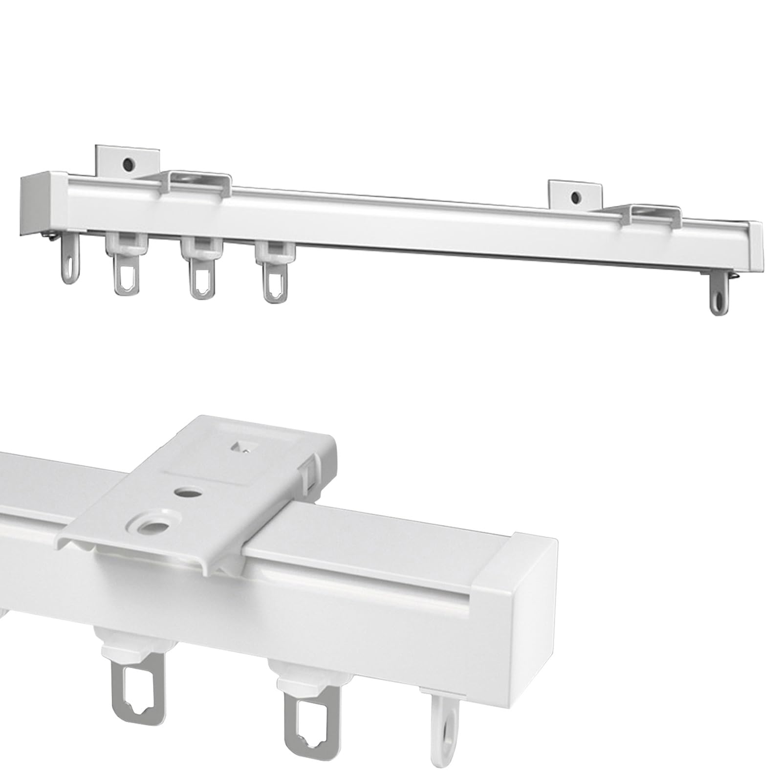 Aluminium Vorhangschienen Gardinenschiene Mit Rolle, Für Aufhängen Schwerer Vorhänge, 50cm Bis 600cm Upgrade Decken-/Wandmontage-Vorhangschienensystem Für Raumteiler/Duschvorhang