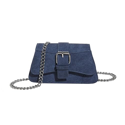 ohodhmnu Damen Tragetasche, Minimalistische Kette Schultertasche Leicht & Vielseitig Crossbody Tasche für Frauen Geeignet für jeden Tag Gebrauch & Reisen, dunkelblau, with accessories