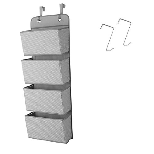 EBETA E Tür Hängeorganizer Schrank Organizer Faltbar Hängeregal aus Vliesstoff 4 Große Fächer(Grau-Punkte)