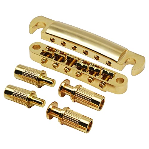 Satz Von Tune-o-matic Guitar Bridge-Rückenpack-Gold Mit Nieten Für Lp. E-Gitarrenersatzteile Gitarrebrücke