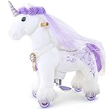 PonyCycle Official 2020 Premium K-Serie Ride on Horse Spielzeug Plüsch Walking Animal Unicorn mit lila Horn für Alter 3-5 Small Size K31