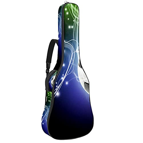 Gitarrentasche mit Schultergurten - Wasserdichtes, gepolstertes Gehäuse, akustische und klassische Gitarrentasche ， Sport Soccer Abstract