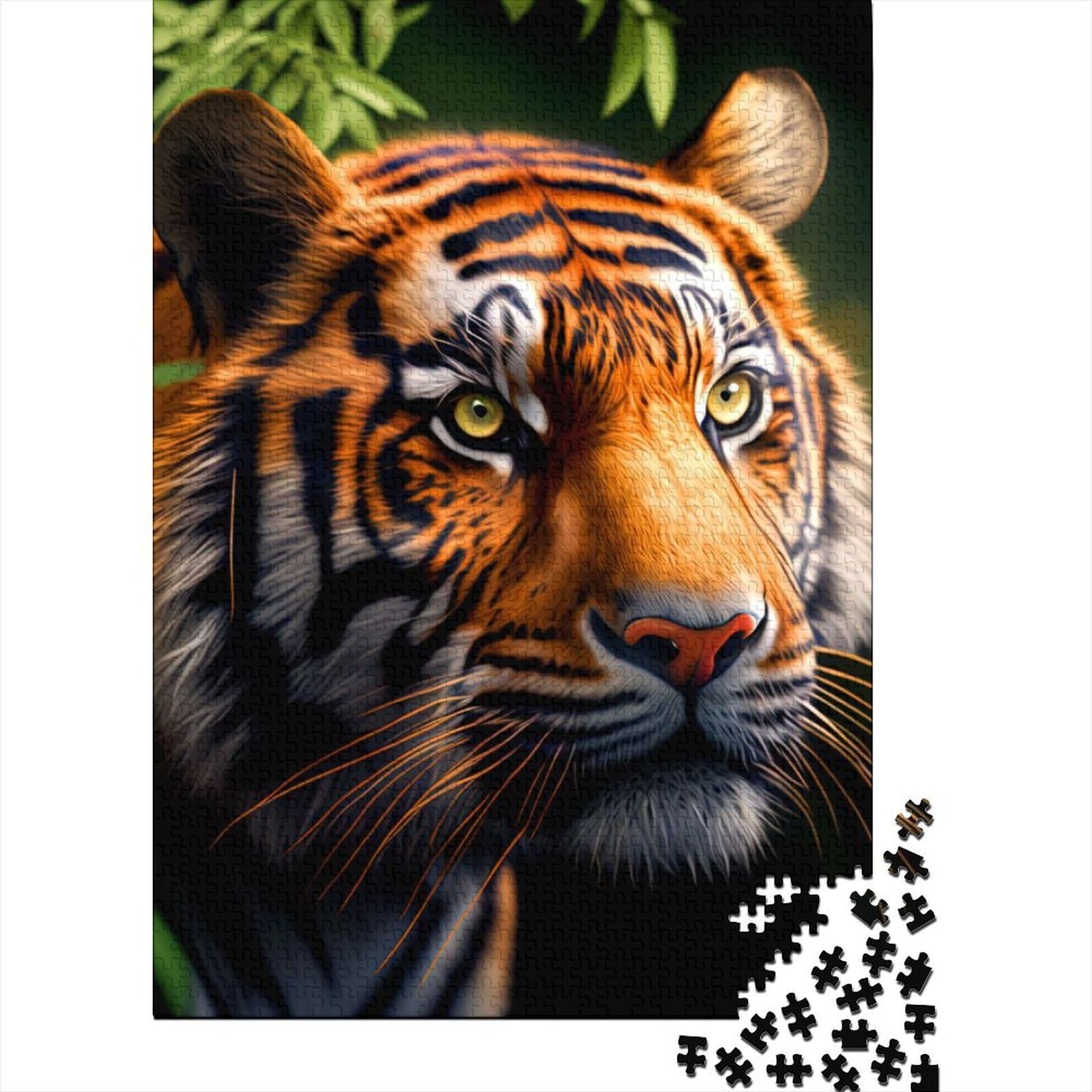 Schwierige, anspruchsvolle Puzzles, 1000 Teile, Tiger-Holzpuzzle für Erwachsene und Jugendliche von Wood Jigsaw Puzzles for Adults Teenager (29,53 x 19,69 Zoll)