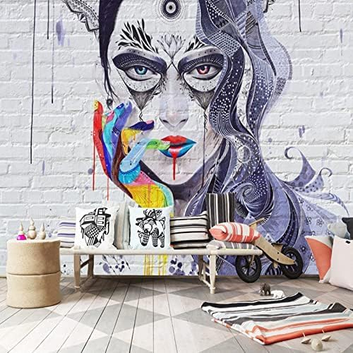 XLMING Graffiti Dazzle Beauty Backsteinmauer Restaurant Cafe Bar 3D Tapete Home Dekoration Wohnzimmer Sofa Schlafzimmer Tv Hintergrund Wand-250cm×170cm