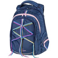 Walker 42014-070 - Schul-Rucksack Fame Skandi Blau mit 3 Fächern und Seitentaschen, Schul-Tasche inkl. Rücken-Polsterung und verstellbarem Hüft-, Schulter- und Brustgurt, wasserabweisend
