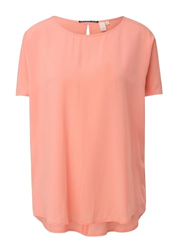 QS by s.Oliver Damen Oversize-Bluse, Kurzarm, Viskose, Orange, Größe 36