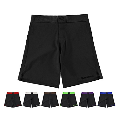 Sanabul Essential MMA Shorts | BJJ Shorts | Boxshorts | Kampfshorts, Schwarz, 34