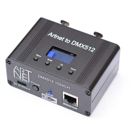 Qhpnunhq ArtNet DMX512 Ethernet-Lichtsteuerungsschnittstelle 2 Universe 1024 Disco, RDM/Ascn-Version