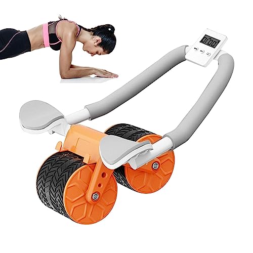 Bauchmuskel-Roller, Trainingsrolle, automatischer Rückprall-Bauchrad, Dual Round Exercise Roller mit Ellenbogenstütze für Kernübung, Heim-Fitnessgeräte für Körperform, Fettabbau