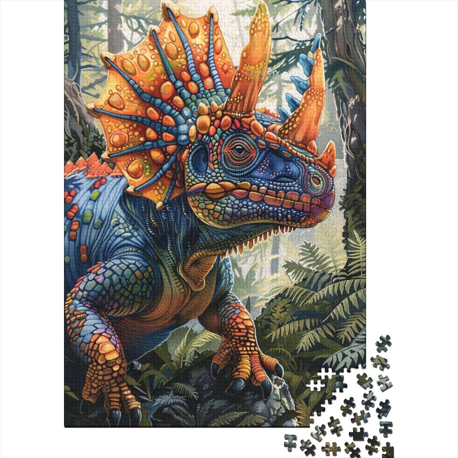 Dinosaurier-Puzzles für Erwachsene und Teenager, Kunst-Puzzles für Erwachsene, 1000 Teile, Holz-Puzzles für Erwachsene und Teenager 29,53x19,69 Zoll