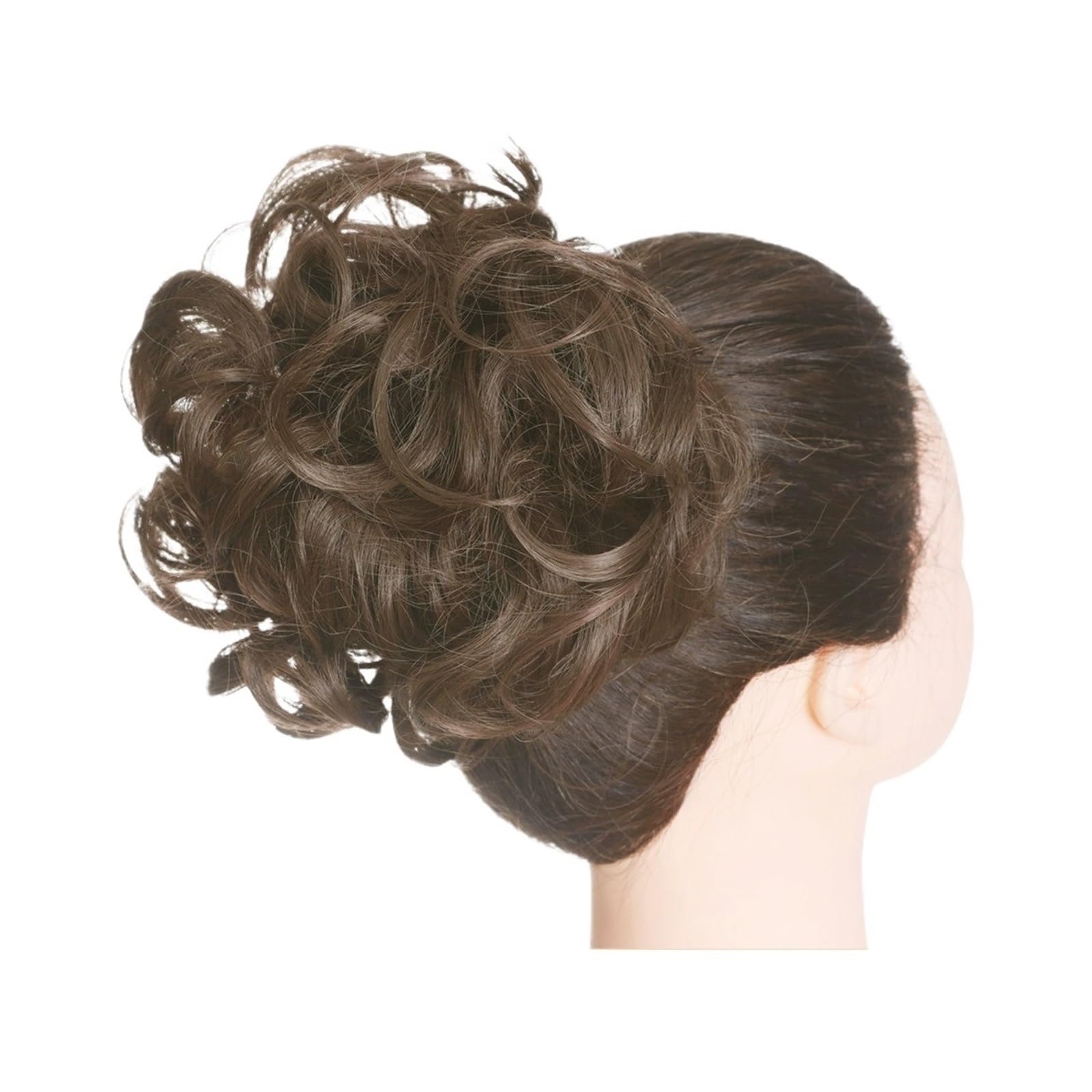 Haarteile Haarknoten Synthetischer unordentlicher Haarknoten, Chignon, Haargummis, gefälschtes Haarband, Zopf, elastischer Haarteilschwanz for Frauen, synthetischer Wickel, lockiger Pferdeschwanz Bröt