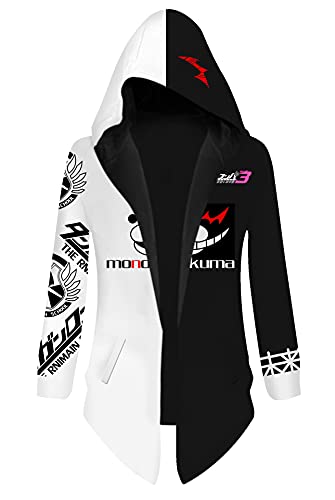 QYIFIRST Unisex Anime 3D Druck Goodbye Despair Monobear Monokuma Pullover Sweatjacke Mantel Übergangsjacke Overcoat Pulli Windjacke Cosplay Kostüm Weiß 3XL (Chest 122cm)