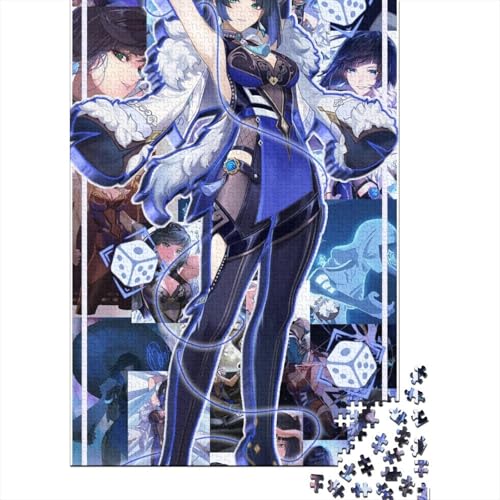 Kunstpuzzle für Erwachsene 1000 Teile Genshin Impact Yelan Holzpuzzle für Teenager Spielspielzeug für Erwachsene Familienpuzzle Geschenk (Größe: 75x50cm)