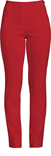 Robell Damen Slim Arbeitshose-Stretchhose, Rot, Gr.- 34